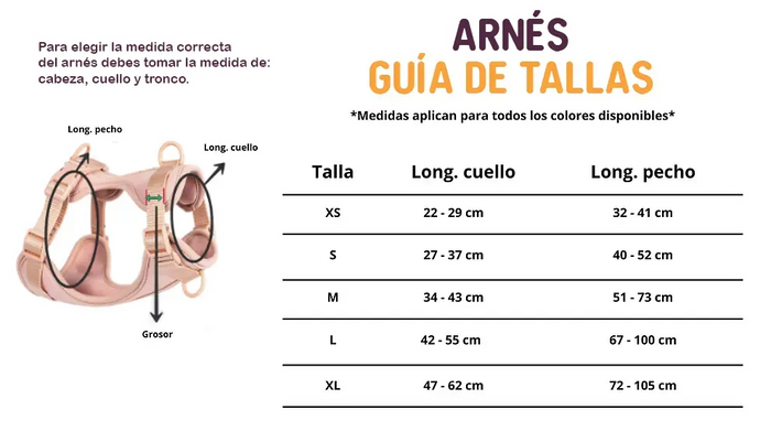 Guía de tallas — Arnés para Perro
