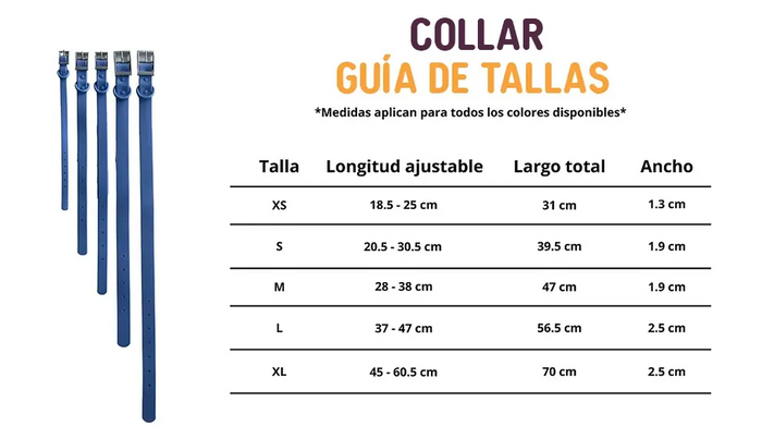 Guía de tallas — Collar para Perro